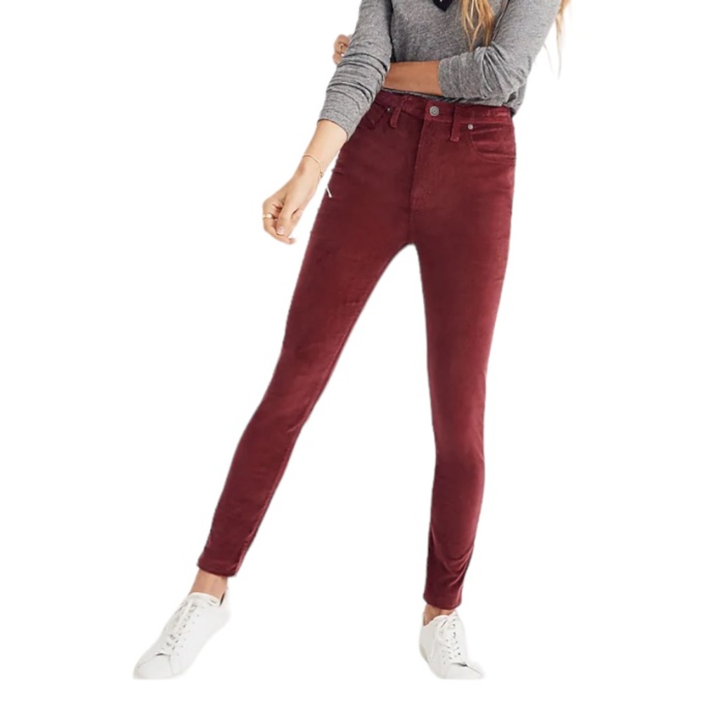 Madewell 10" High-Rise Skinny Jeans Stretch Red Velvet W-196 Sz 27 Petite